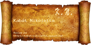 Kabát Nikoletta névjegykártya