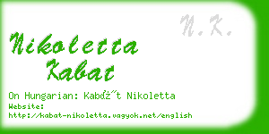nikoletta kabat business card